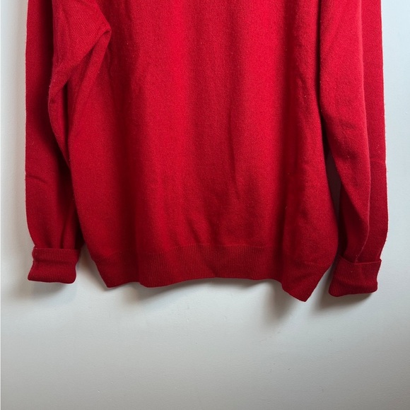 Kinross Cashmere Red turtleneck sweater size L - Picture 13 of 13